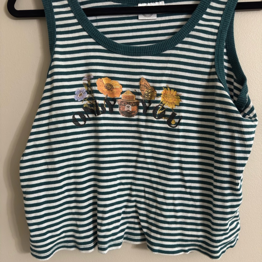 Green Striped Smoky Bear Tank Top